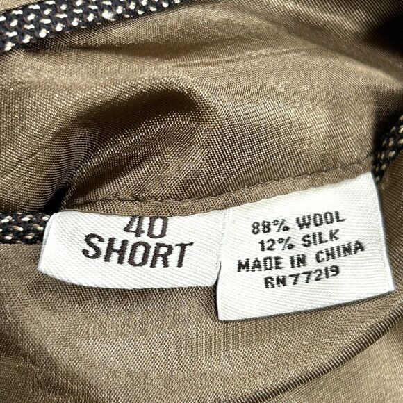 Pronto Uomo Blazer Men’s 40 Short Brown Preppy Business Casual Wool Silk Jacket - Picture 13 of 14